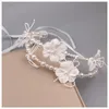 Collana orecchini set gioielli da sposa da sposa per le donne stile idilliaco fiore bianco capelli vite borchia donna copricapo da festa