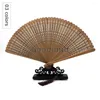 Decorative Figurines Wholesale 50pcs Black Full Bamboo Round Geomitric Pattern Chinese Hand Fan Wedding Invitation
