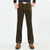 Men's Pants Corduroy Men Black Khaki Business Casual Loose Elastic Straight For Male Trousers Vintage