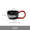 Tasses soucoupes chien mignon imprimé tasse créative café thé boissons petit déjeuner lait tasse Camping tasses poignée Drinkware cadeaux pour amoureux