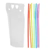 Take Out Containers 50 PCS Plastic Straws Drink Pouches Drinking Bag Bags Love Pattern Hand-held Translucent