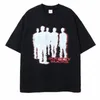 mężczyźni tshirt Cott Shadow litera druk punkowy hip hop gotycki streetwear krótki rękaw Summer Korean Fi tops tee y2k odzież A9eq#