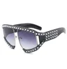 2019 übergroße Perle Halbrahmen Sonnenbrille Frauen Große Marke Designer Elegante Damen Sonnenbrille Für Weibliche Klare Farbverlauf Shades UV9469625