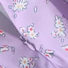 Sukienki swobodne Keanketian Summer Light Purple Firel Floral Suspender Sukienka Pastorowa Pastor Peplum Slim Slim Mini Spódnica