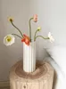 Vase Ahunderjiaz-Retro Creative Creation White Ceramic Straight Vase DIY Hydroponic Flower Organizer Dry Storage Home Decor 2024