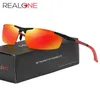 REALONE Haute Qualité Men039s Sport Lunettes de Soleil pour Athlètes Lunettes de Course En Aluminium Semi RimlPolarized Miroir Lunettes de Soleil 5570 6674399