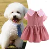 Vêtements pour chiens Robe Princesse pour animaux de compagnie avec bouton d'ours Doux Confortable Respirant Tenue de chat pour le printemps et l'été