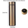 Water Bottles Smart Lid Bottle Stainless Steel Intelligent Thermos Cup Temperature Display Vacuum Portable Led Sn Soup Coffee Insation Dhgip