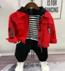 Enfants enfants bambin garçons vêtements ensemble bébé garçons Denim veste à capuche pantalon 3 pièces tenue 26 ans enfants vêtements ensemble wJrm1564198