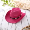 Basker Western Cowboy Hat for Women Men Vintage Old Style Panama Classic Fedora With Belt Fashion Hats Outdoor