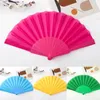 Decorative Figurines 1pc Plastic Bone Blank Folding Fan Silk Cloth Chinese Style Dance Taichi Morning Exercise Home Decoration