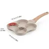 Pans 1Pc Multifunctional 4 Holes Wear-resistant And High Temperature Thickened Stone Frying Pan With Non-stick Coating