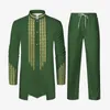 Muslim Robe Männer 2 Stücke Afrikanische Outfits Anzüge, männer Afrikanische Traditial Luxus Muster Lg Sleeve Diki Hemd Hose Set j9P2 #