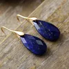 Stud Earrings Classic Natural Stones Waterdrop Woman Hook Drop Ethnic Semiprecious Stone Designer Crystal Jewelry Gifts