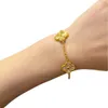 Брэнд очаровать вар Lucky Four Leaf Grass Bracelet Толстую покрытие 18 -каратного розового золота Light Luxury Style Fashion