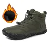 Walking Shoes Men Snow BareFoot Casual Waterproof Outdoor Work Non-Slip Hiking Plus Lining Boots For Cold Weather