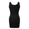 Casual klänningar sexig bodycon mini klänning 2024 sommar ärmlös u halsklubb fest kort sundress tight wrap höft feamle smal vestidos