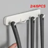 Haken 2/4/6PCS Handdoekhanger Plastic Zelfklevende Wandmontage Punch Gratis Push-pull Rack Keuken Accessoires Organizer