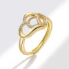 New Love Ring Jewelry Fashion Sweet Hollow Heart Matching Women's Zircon Ring, Hot Selling Style, Adjustable Opening Design