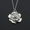 Chains Women's Vintage Rose Charm Necklace: Elegant Gift Idea