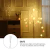 Dekorativa blommor Led Birch Tree Lights White Lamp Christmas Light Lysande kreativa lampor år (varmt ljus)