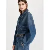 KH IT-veste en jean à manches longues pour femmes, veste polyvalente décontractée, manteau Y2K, robe courte, bleu marine, nouveau début du printemps