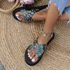 Slippers Slippers ot Sale Ladies Soes 2024 New Retro Printed Womens Ligtweigt and Comfortable Casual Pantuflas De Mujer H2403269THX