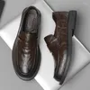 Zapatos Casuales Mocasines Cómodos Antideslizantes De Cuero Genuino De Marca Clásica para Hombres Oficina Negocios Al Aire Libre