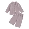 Ensembles de vêtements pour petites filles, vêtements d'automne, chemise à manches longues et pantalons à jambes larges élastiques, ensemble de 2 pièces pour bébé mignon