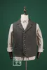 men's wool herringbe suit vest slim vest notched lapel casual vest best man men's tuxedo q4rV#