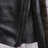 Autumn Winter Men Stand Collar Warm Fleece Foder Pullover Gothic Slim Fit Punk Coat Black Motorcykel PU LÄDER JACKE C3W6#