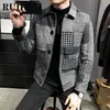 Patchwork polaire veste d'hiver hommes vêtements style coréen manteau d'hiver hommes veste streetwear 3XL 2023 nouveautés Z9JF #