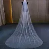 Pearls Wedding Veils 1 Tier Soft Bridal Veil Beaded Wedding Accessories 3M Katedrallängd Veil For Bride Ivory