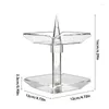 Decorative Plates Turntable Jewelry Organizer Double Layered Earring Display Stand Clear Acrylic Storage Box Tower For