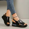 Sandali con plateau tacchi alti zeppe da donna scarpe moda estate spiaggia pantofole da passeggio 2024 pompe casual zapatos femminili diapositive