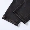 Offamiri Fashion Brand Colorful Elastic Hot Drilled Perforated Jeans Mens High Street Slim Fit Beggar Pants