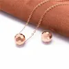 Pendants Geometric Ball Pendant Necklace Plated 14K Rose Gold Classic Charm Elegant Ladies Jewelry For Girlfriend Gift