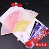 장식 인형 | 더 접는 팬 여름 중국 스타일 여성 팬 실크 체리 꽃과 바람 골동품 댄스 작은