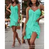 Casual Jurken Y2K Mouwloze Borst Bundel Bodycon Jurk Effen Kleur Ruche Camis Vrouwen Slim Fit Spaghetti Band Mini Schede