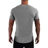 Été Cott Sports T-shirts Hommes Slim Fit Gym Fitn Homme T-shirt Casual Running Bodybuilding Homme Jogging Vêtements d'entraînement O6px #