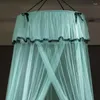 Kudde Princess Mosquito Net Canopy With Lace - Hanging Anti Insects Gardin för dubbelsäng Canvas Window Tent Home Garden