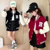 Jaquetas outono jaqueta de beisebol moda meninos meninas roupas para cardigan crianças roupas outwear casacos