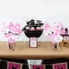Dekoracja imprezy Funmemoir 24 sztuki Babq Baby Shower Centerpieces Szybki Dekoracje dla dziewczyny różowy Quele Toppers Motyw grillowy