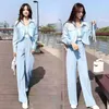 Women's Two Piece Pants Woman Three Sets Outifits Elegant Female Blazer Suits Jacket And Wide-legged Set Autumn Oversized G528