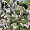 Designer dress shoe slingback sandal pumps women single shoes patent leather square headed block heels letter luxury elegant gentles chunky high heels GAI