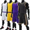 Högkvalitativ herrbasket uniform kostym Professionell Team Childrens Jersey Set Plus Size QuickDry Sportswear 240312