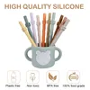 Disposable Cups Straws Food Grade Baby Supplement Bendable Portable Milk Tea Heat Resistant Large Calibre Coloured