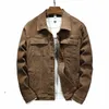 2023 Nouveau Printemps Automne Hommes Brown Denim Veste Fi Casual Cott Élasticité Slim Fit Jeans Manteau Mâle Marque Vêtements i5Qk #