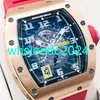 Men's Wristwatch Richardmills Luxury Watches Mens Automatic Machine Rm030 42 x 50mm Mens Watch Rm030 Rose Gold Hollow Plate HBAX