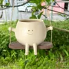 Swing Face Flower Pot Lovely Succulent Plant Pot Cute Nursery Flowerpots Resin Wall Flowerpot Mini Home Decorations Home Garden 240320